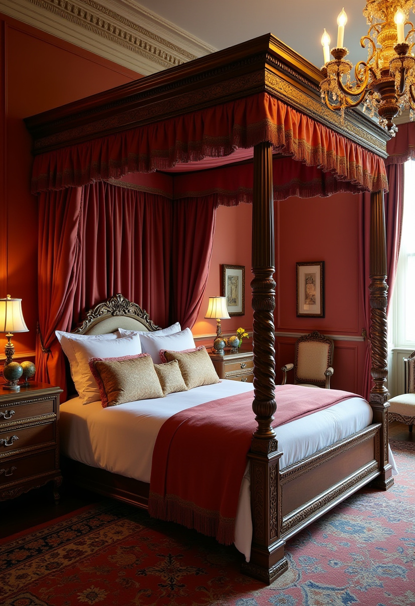 Elegant English Bedroom Charm Vintage Aesthetic 19