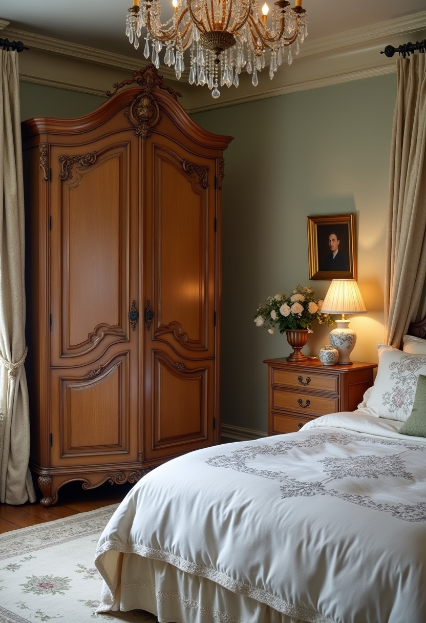 Elegant English Bedroom Charm Vintage Aesthetic 2