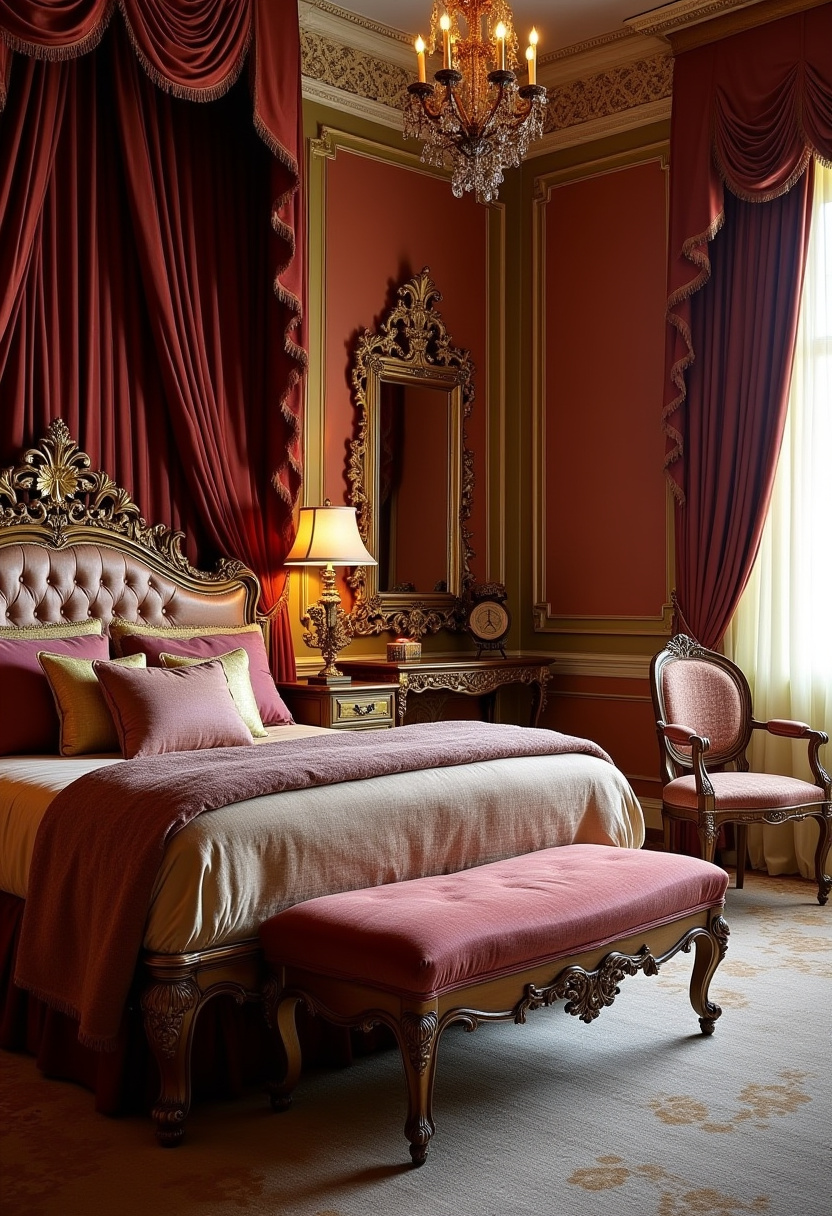 Elegant English Bedroom Charm Vintage Aesthetic 22