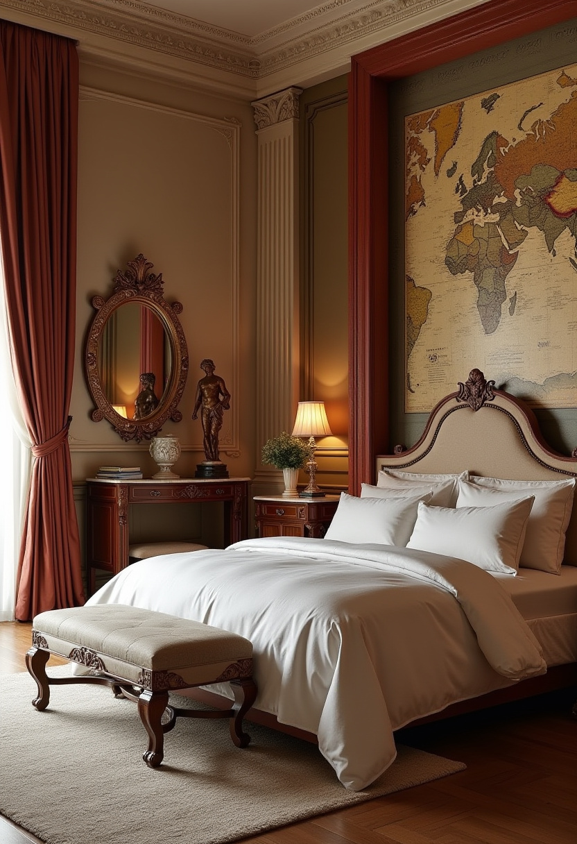 Elegant English Bedroom Charm Vintage Aesthetic 24