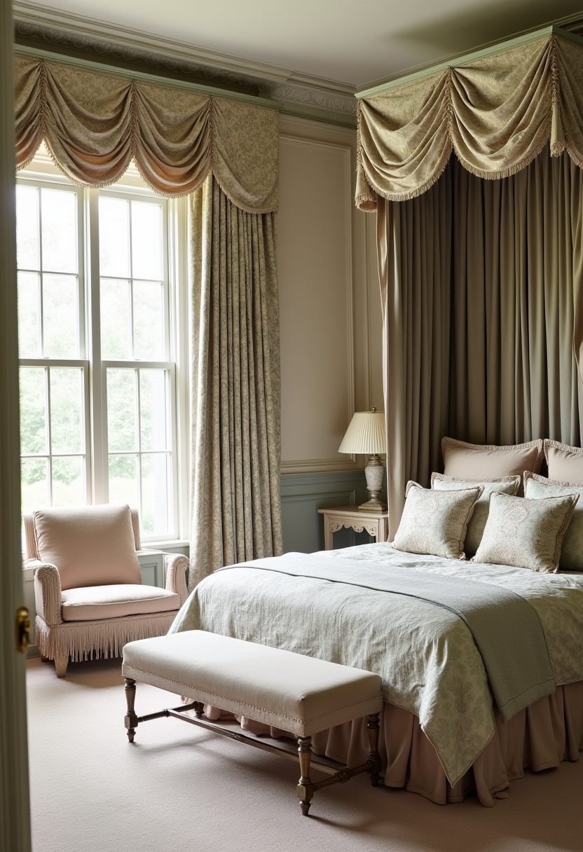 Elegant English Bedroom Charm Vintage Aesthetic 3