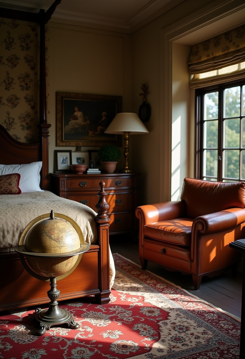 Elegant English Bedroom Charm Vintage Aesthetic 4