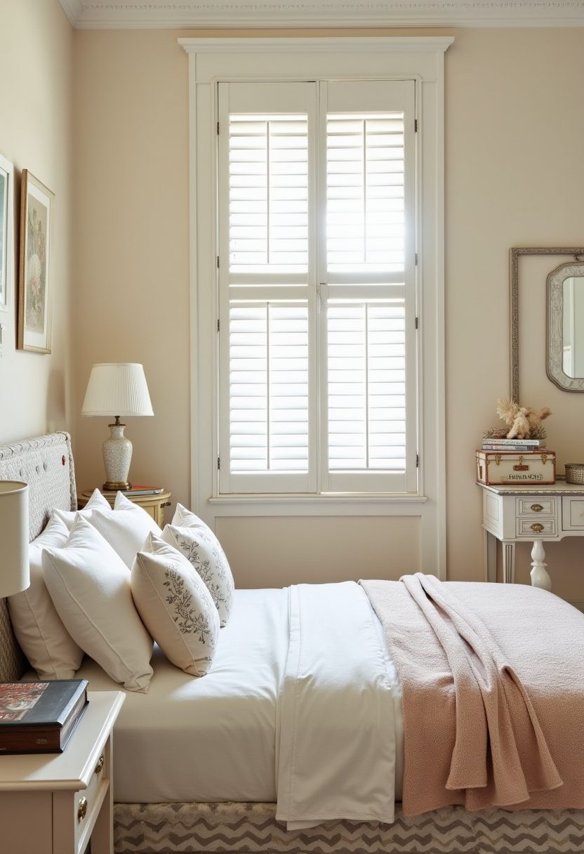 Elegant English Bedroom Charm Vintage Aesthetic 5