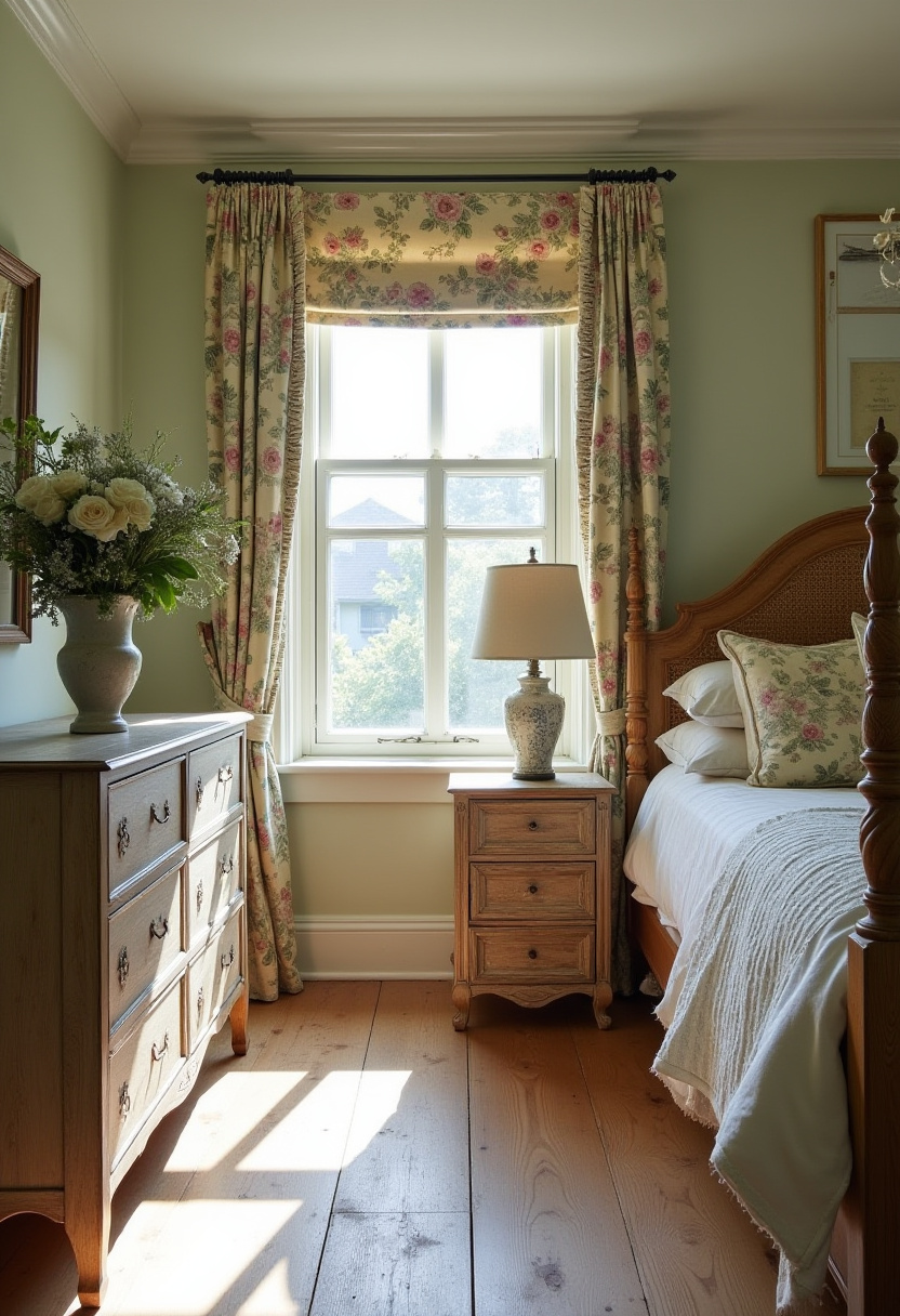 Elegant English Bedroom Charm Vintage Aesthetic 7