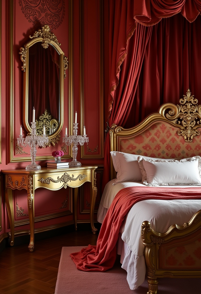 Elegant English Bedroom Charm Vintage Aesthetic 9