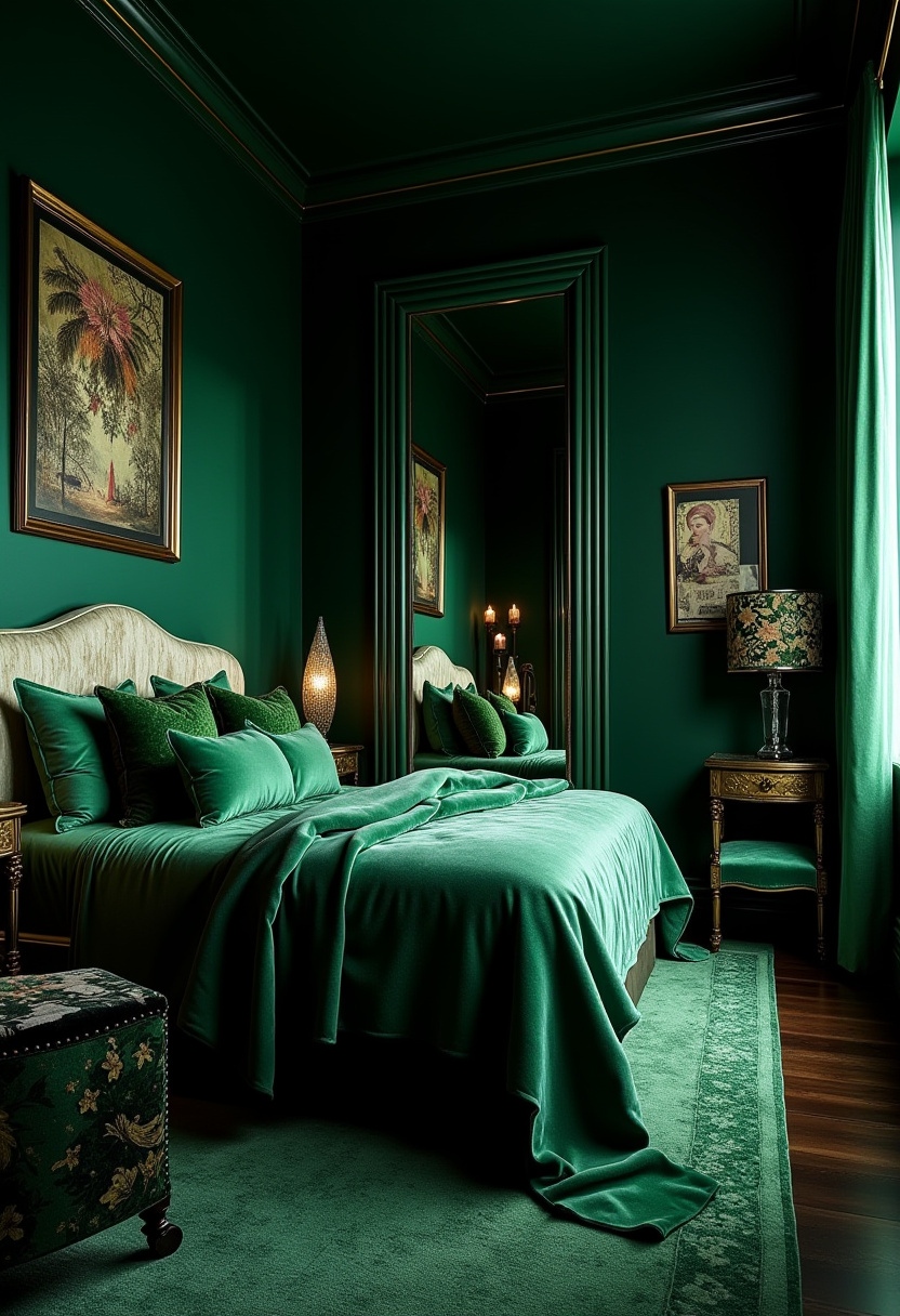 Emerald Green Bedroom Ideas 25