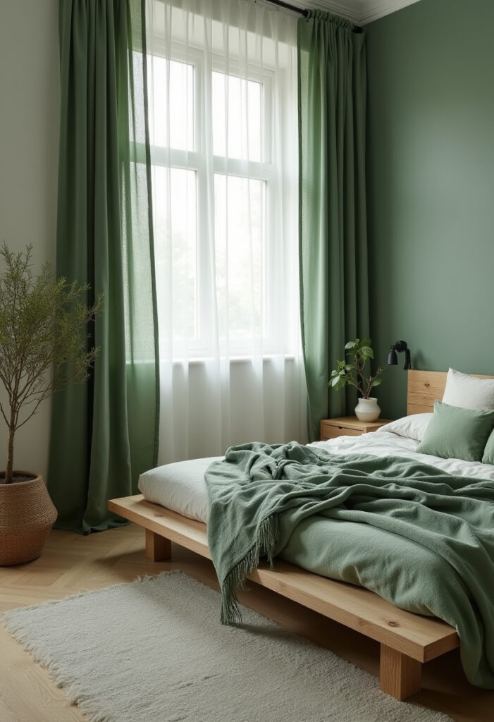Green And Grey Bedroom 1