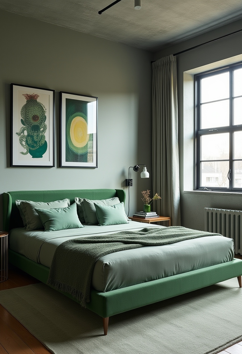 Green And Grey Bedroom 18