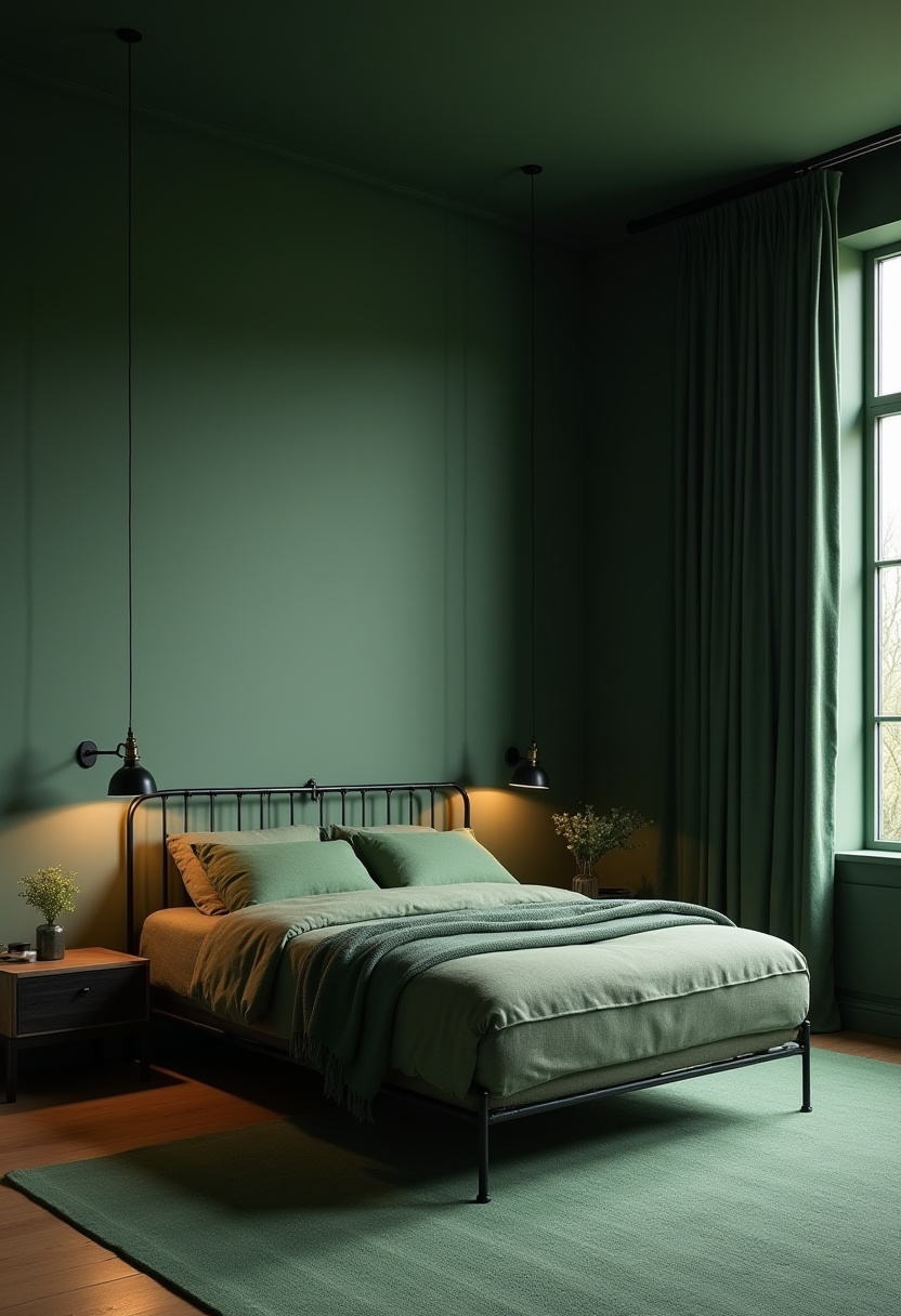 Green And Grey Bedroom 24