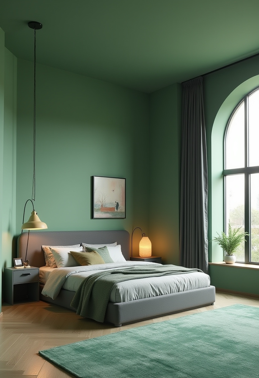 Green And Grey Bedroom 28