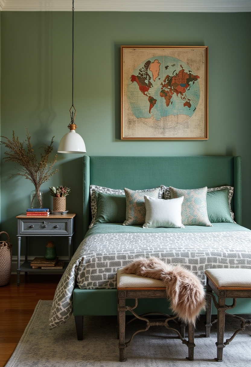 Green And Grey Bedroom 30