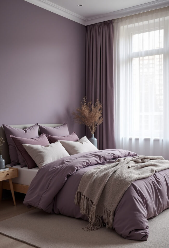 Grey And Purple Bedroom 1