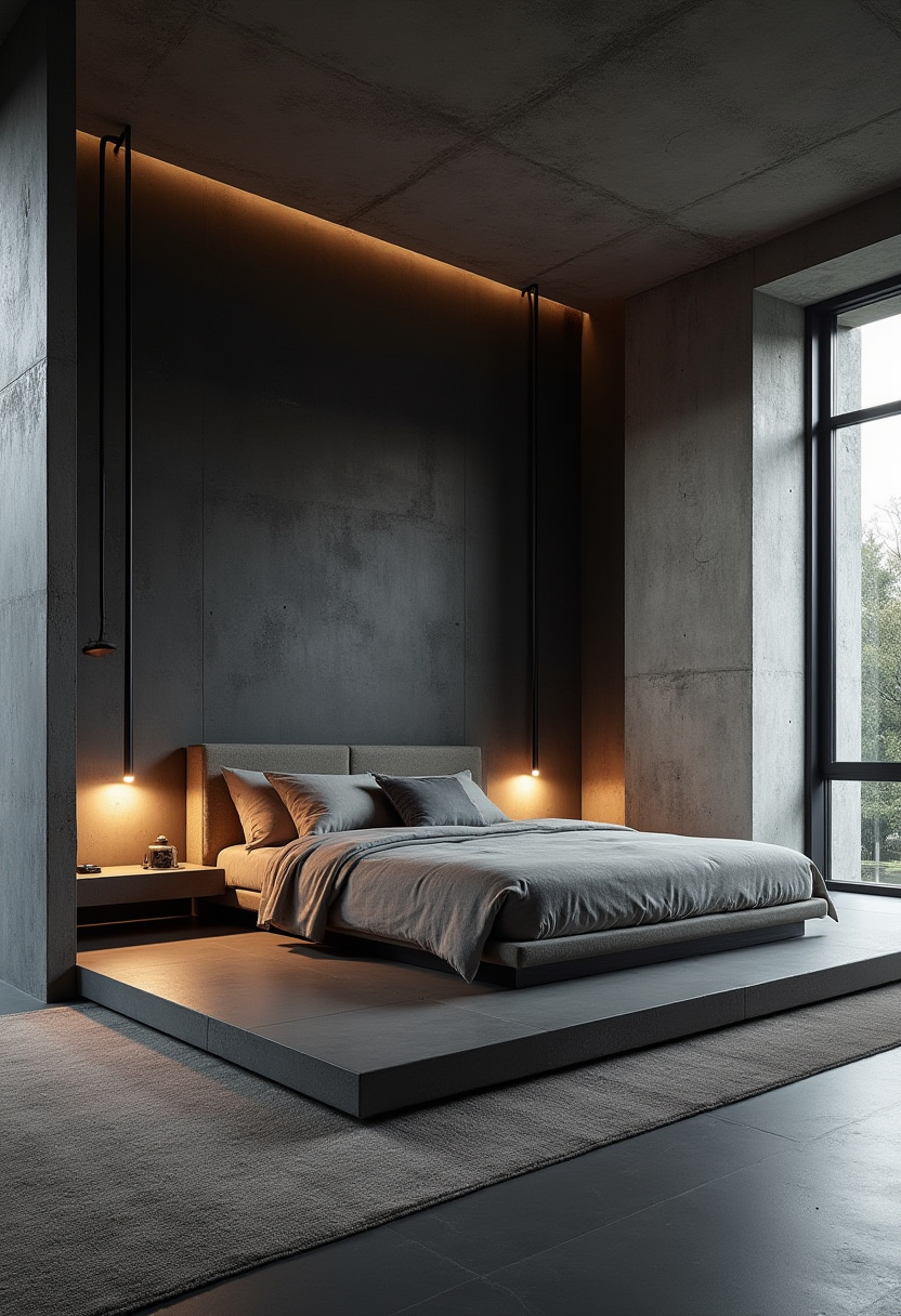 Modern Moody Bedroom 10