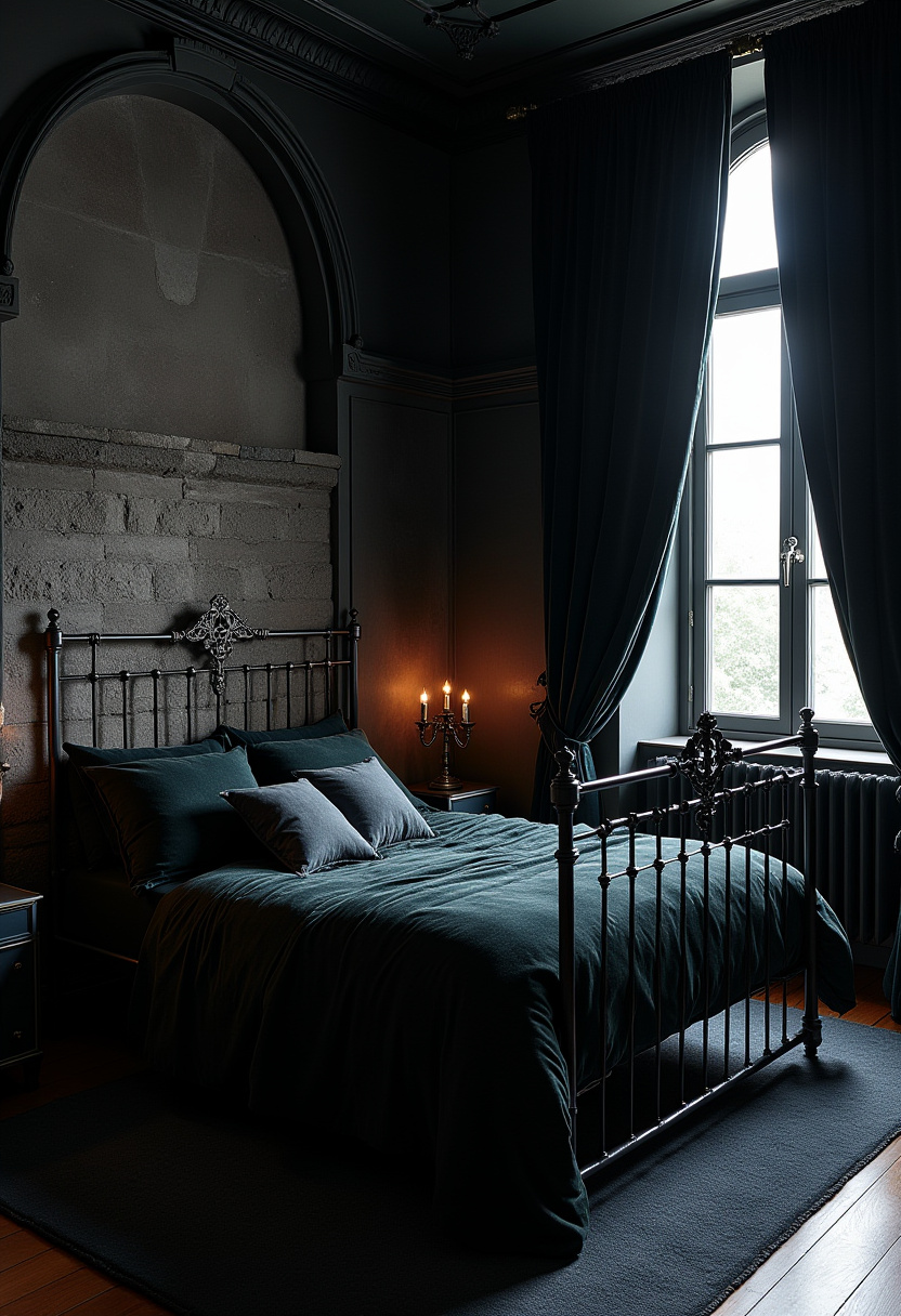 Modern Moody Bedroom 19