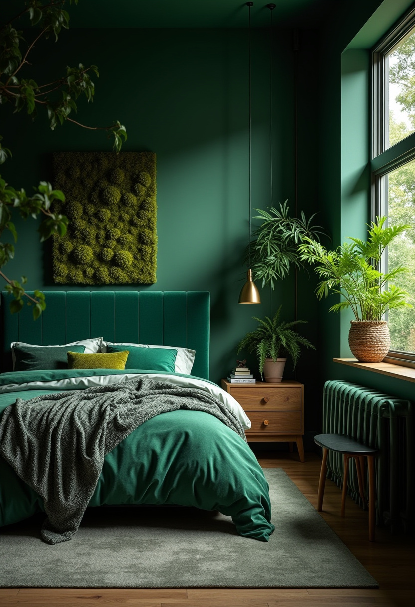 Moody Green Bedroom Ideas 1