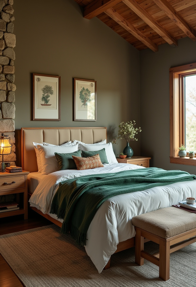 Moody Green Bedroom Ideas 11