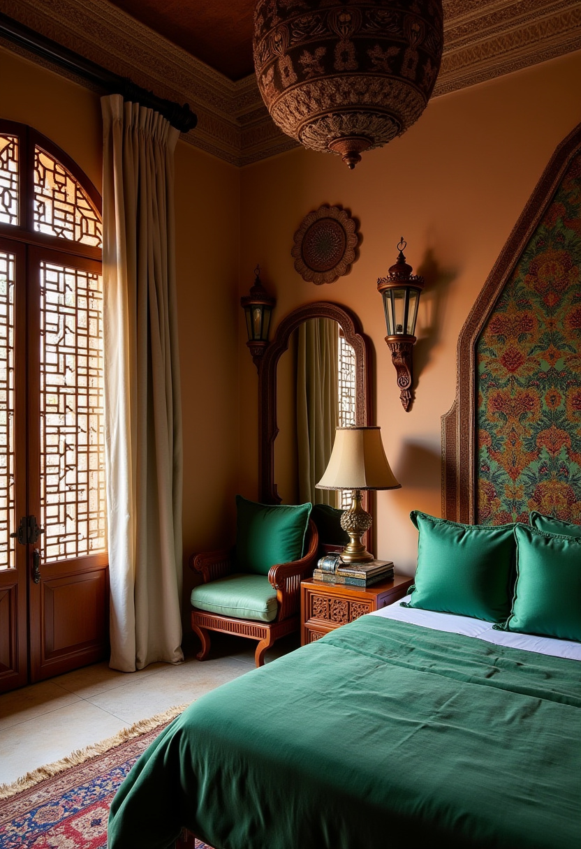 Moody Green Bedroom Ideas 16