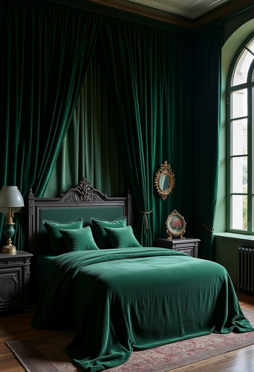 Moody Green Bedroom Ideas 28