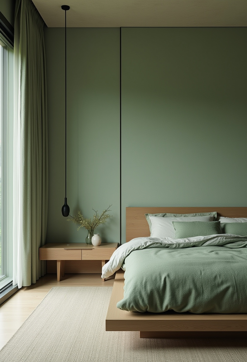 Moody Green Bedroom Ideas 29