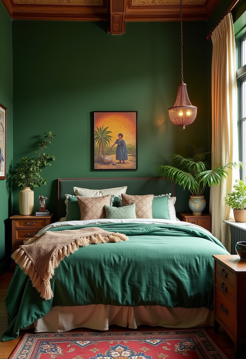 Moody Green Bedroom Ideas 30