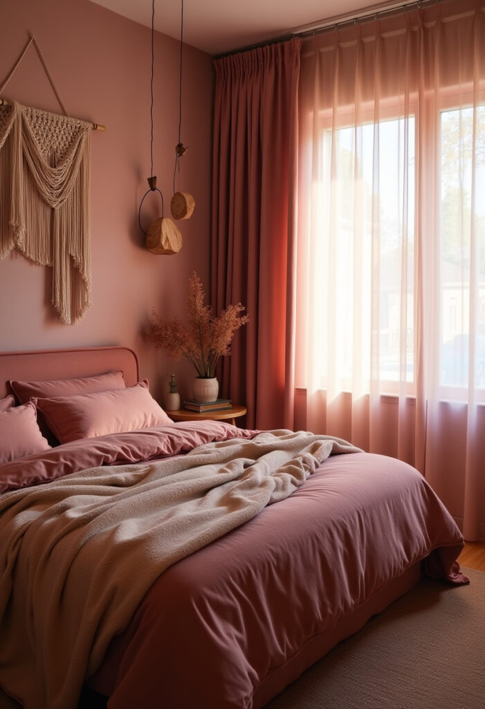 Moody Pink Bedroom 1