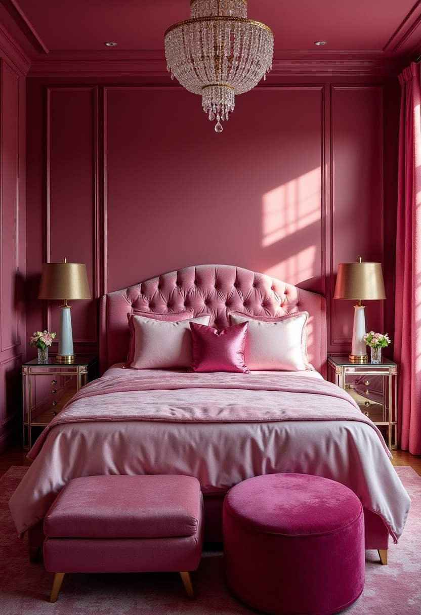 Moody Pink Bedroom 10