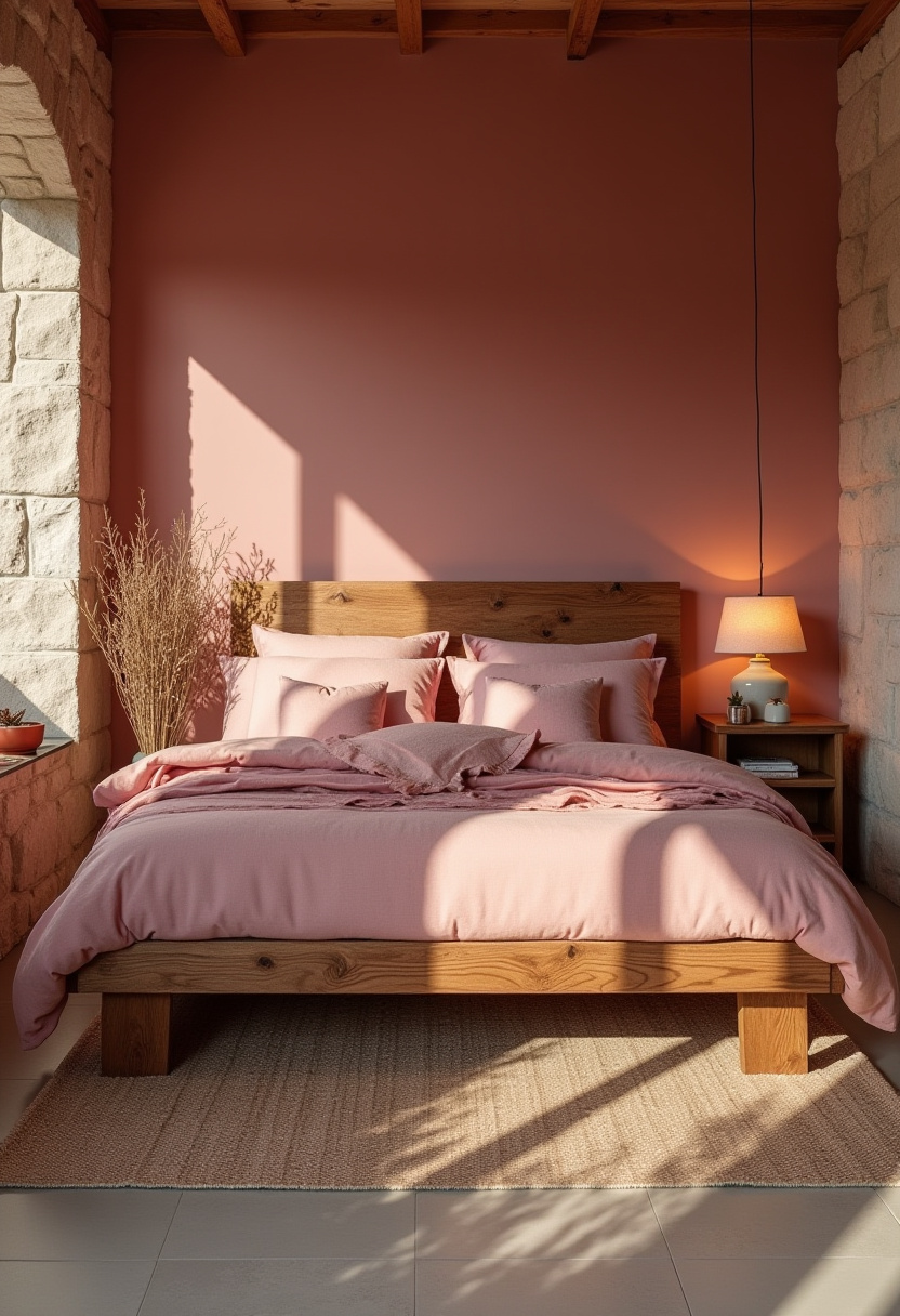 Moody Pink Bedroom 13