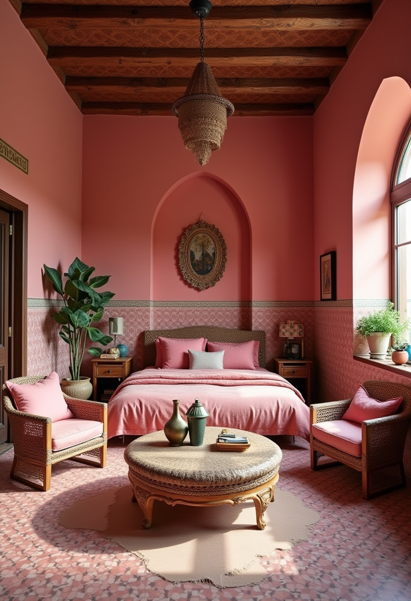 Moody Pink Bedroom 17