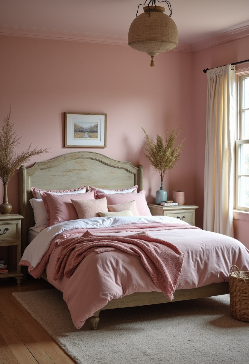 Moody Pink Bedroom 18