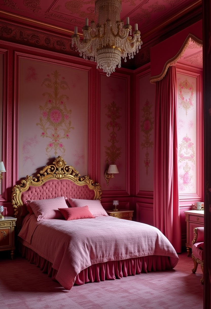 Moody Pink Bedroom 20