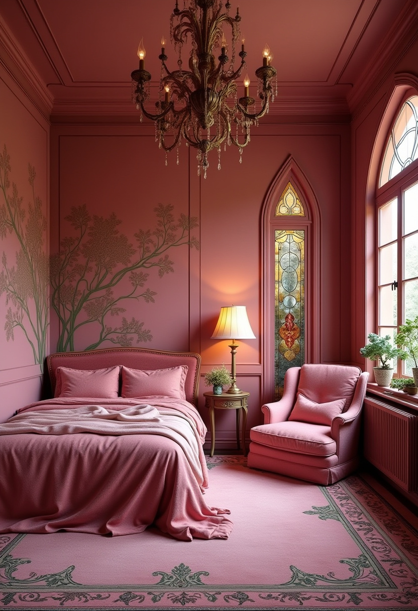 Moody Pink Bedroom 23