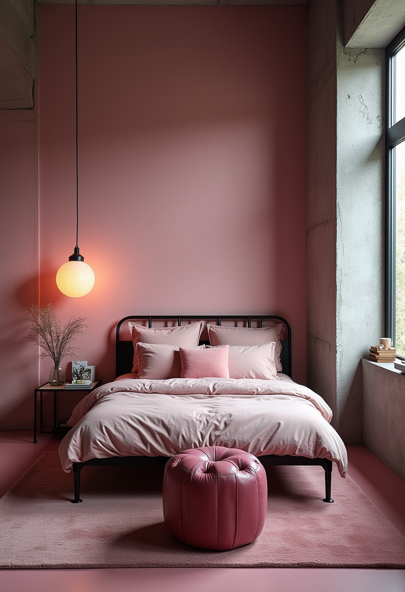 Moody Pink Bedroom 24