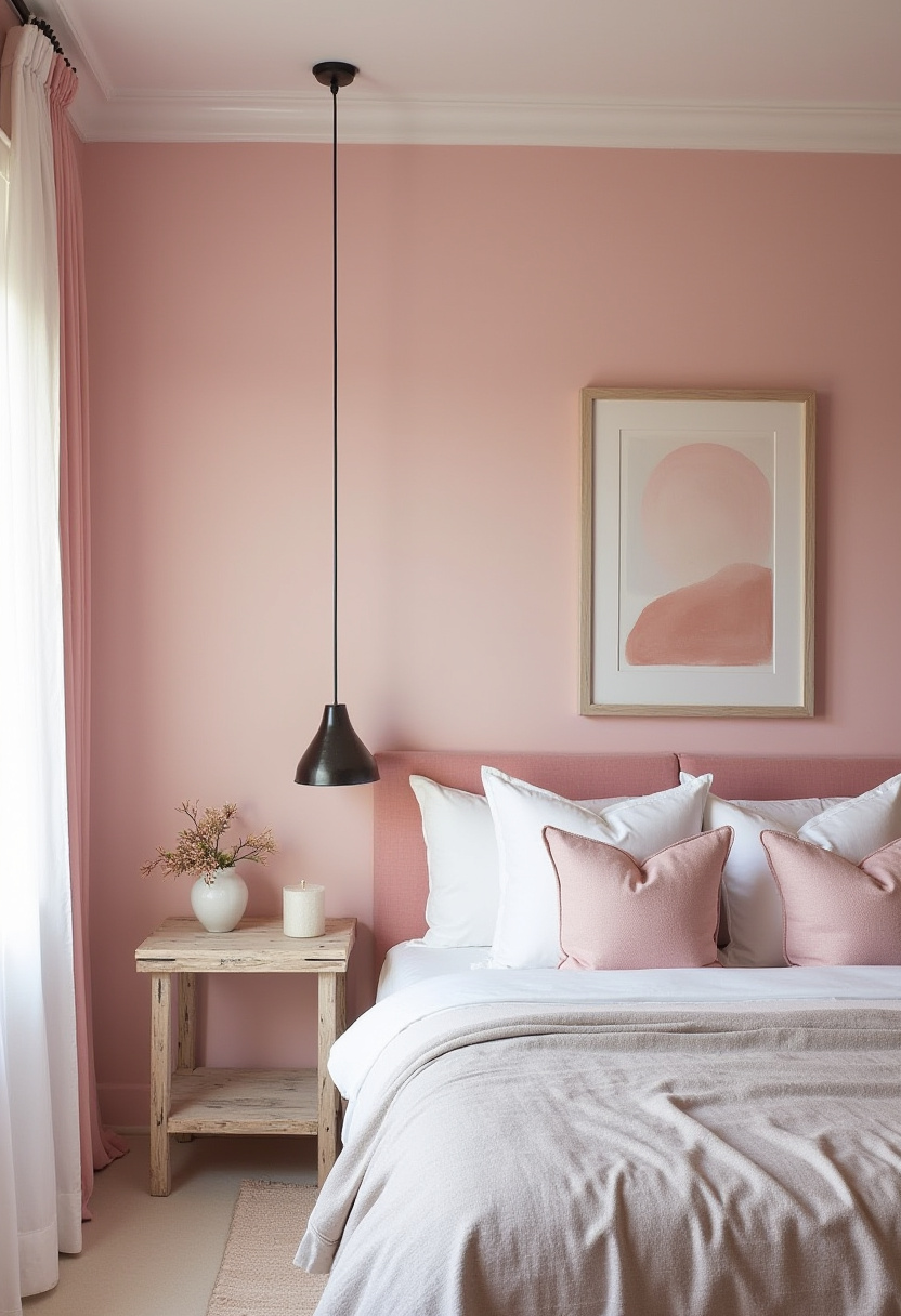 Moody Pink Bedroom 26