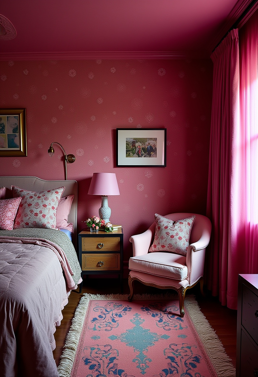 Moody Pink Bedroom 28