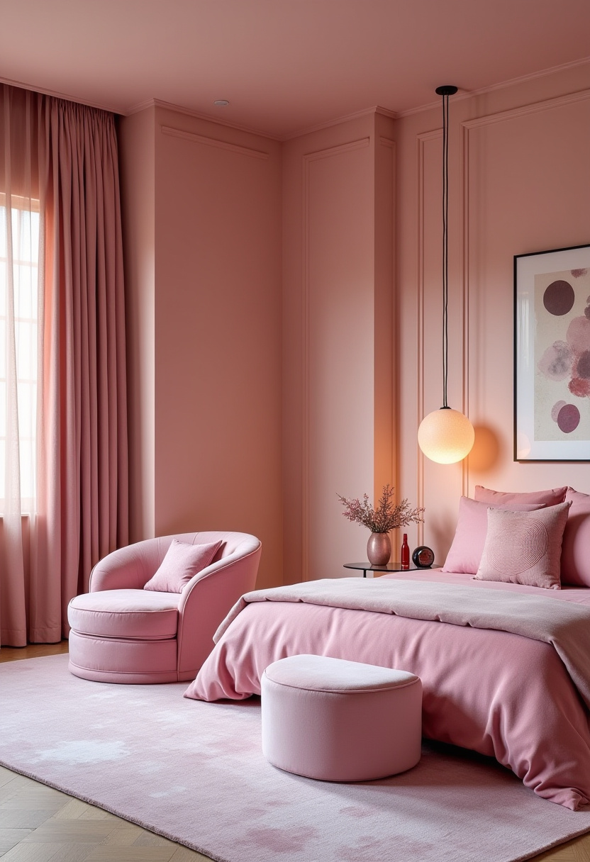 Moody Pink Bedroom 30