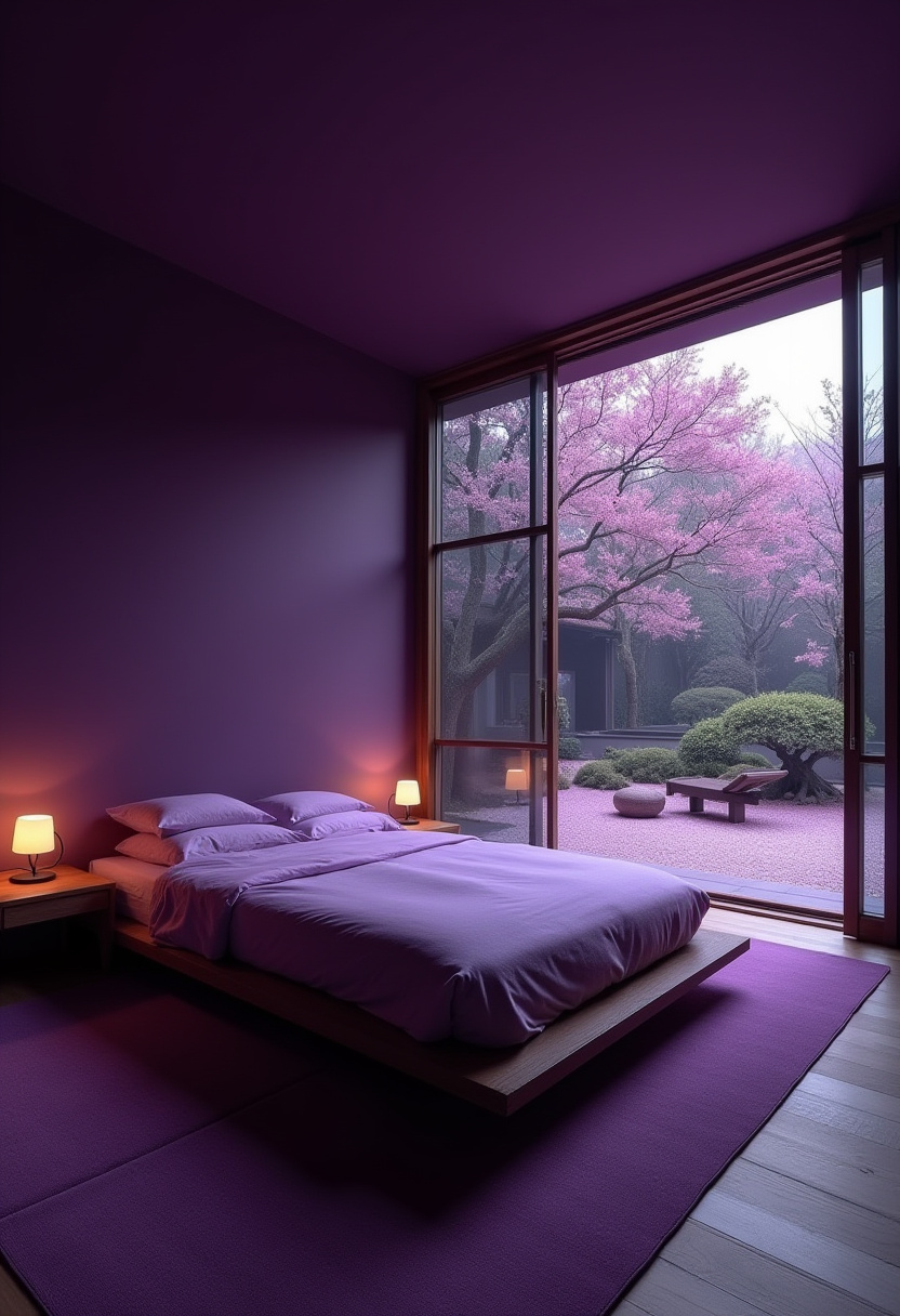 Moody Purple Bedroom 12