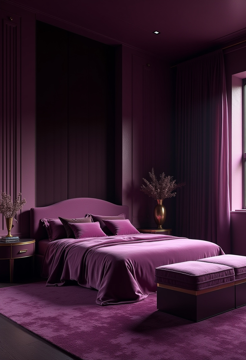 Moody Purple Bedroom 14