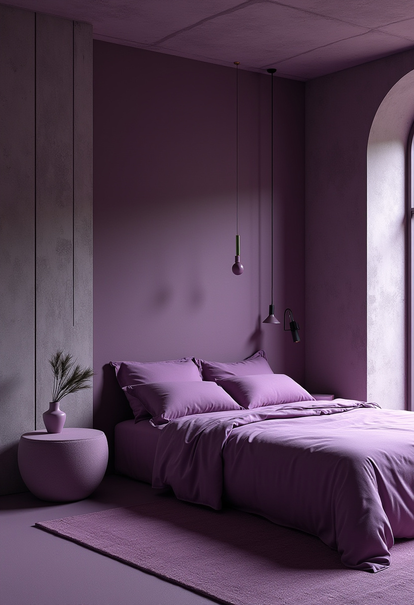 Moody Purple Bedroom 19