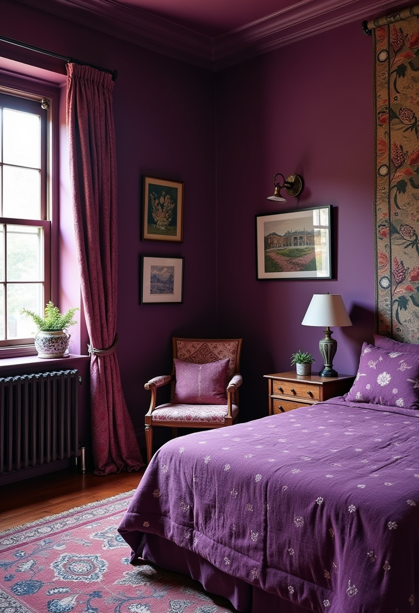 Moody Purple Bedroom 21