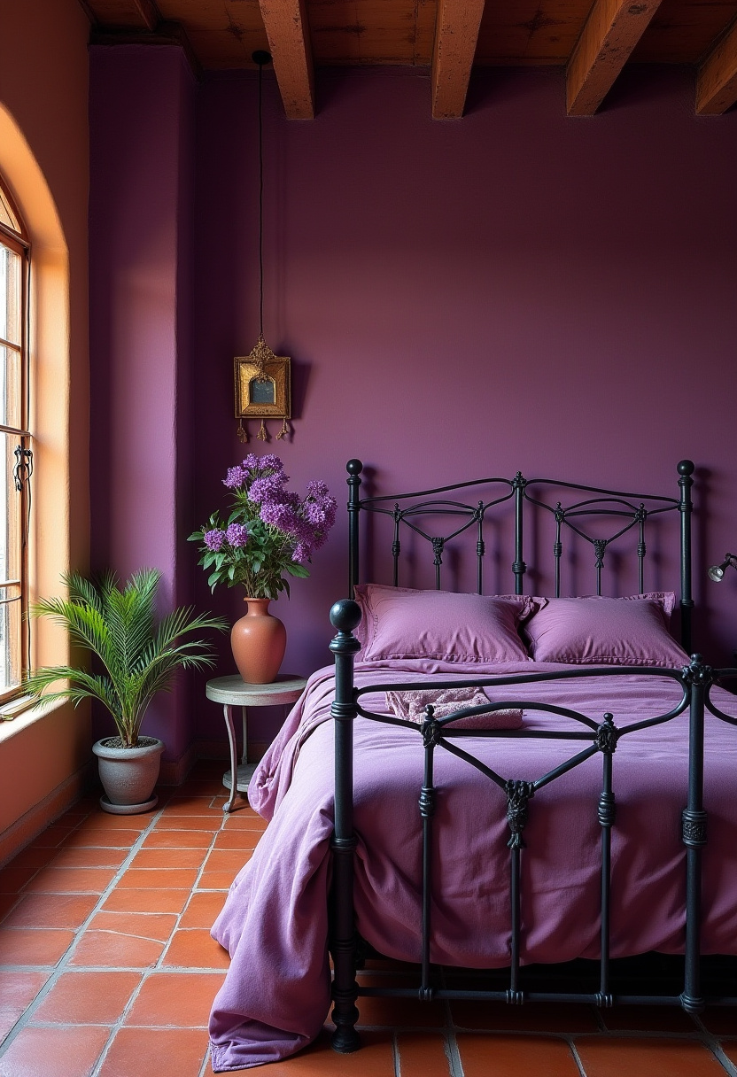 Moody Purple Bedroom 23