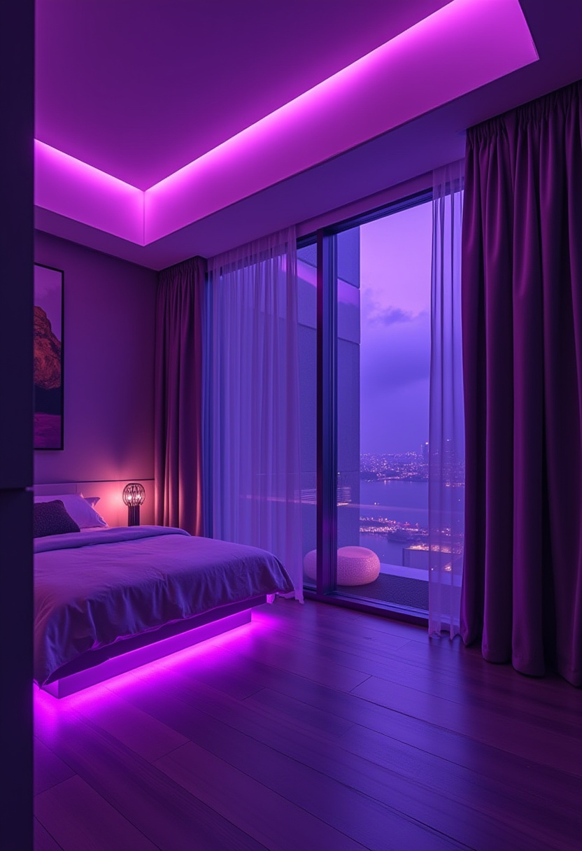 Moody Purple Bedroom 24