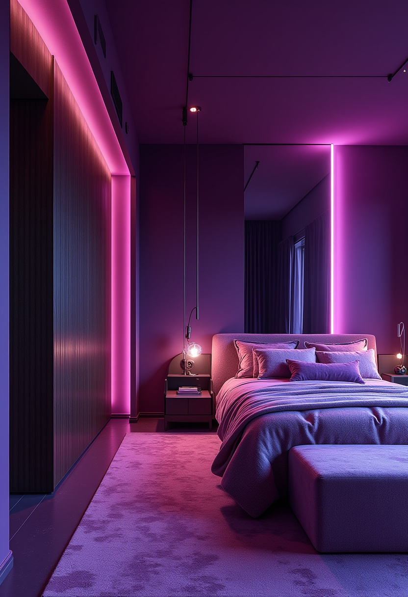Moody Purple Bedroom 25