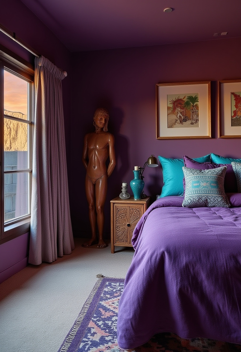 Moody Purple Bedroom 26