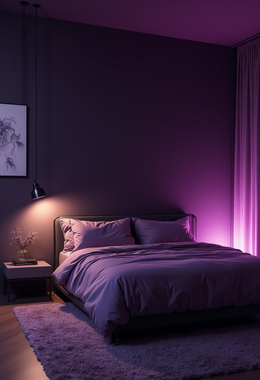 Moody Purple Bedroom 3