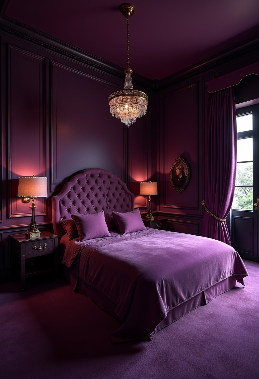 Moody Purple Bedroom 7