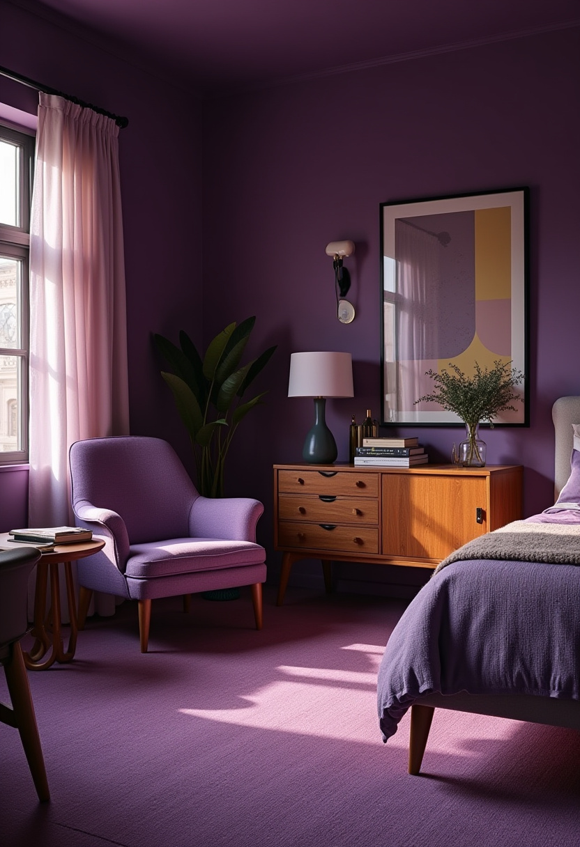 Moody Purple Bedroom 9