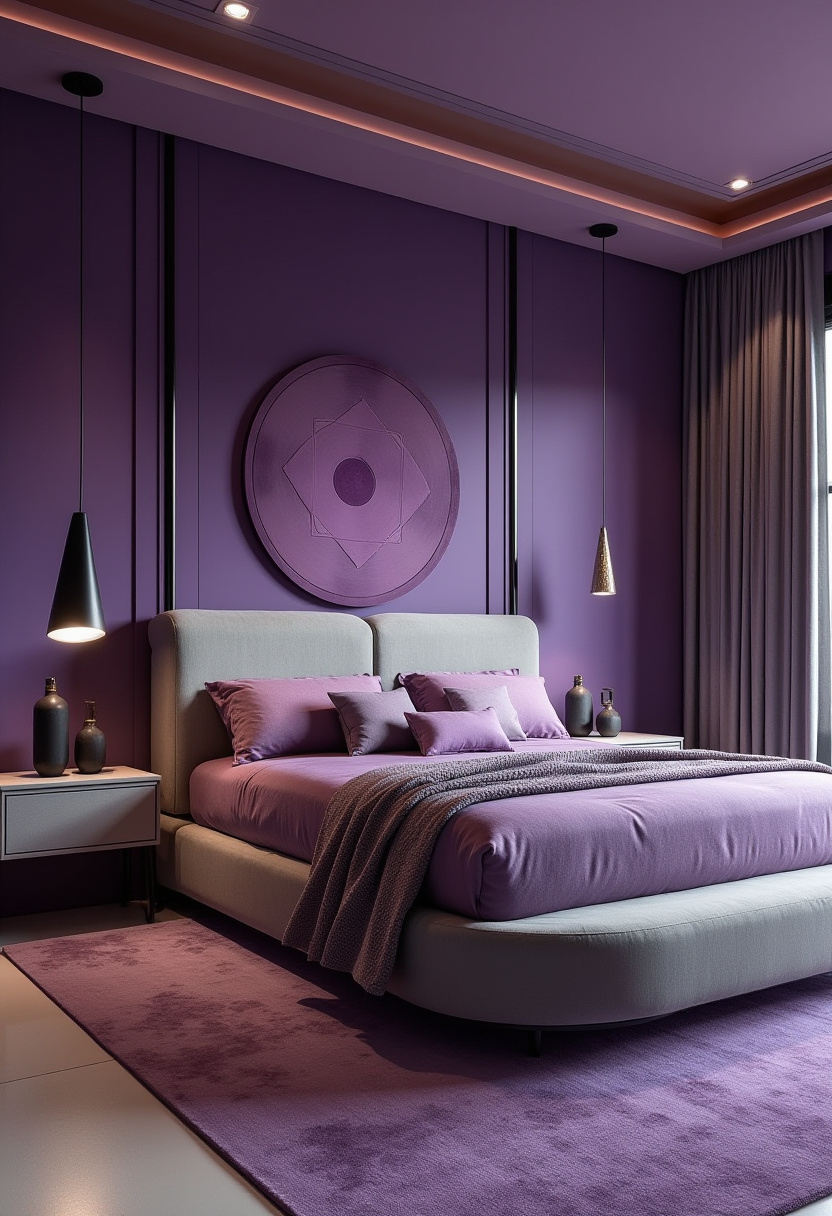 Purple And Grey Bedroom Ideas 27