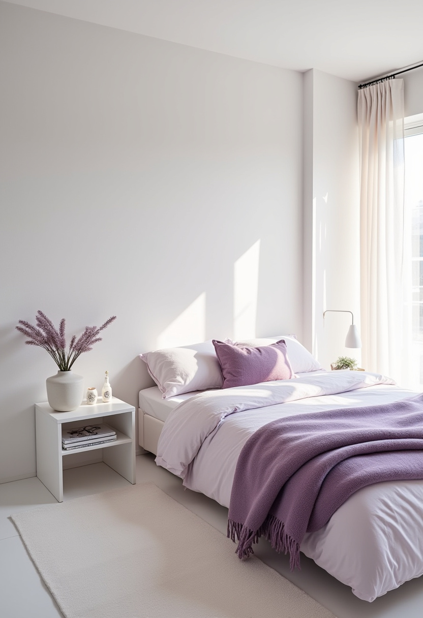 Purple And White Bedroom Ideas 16