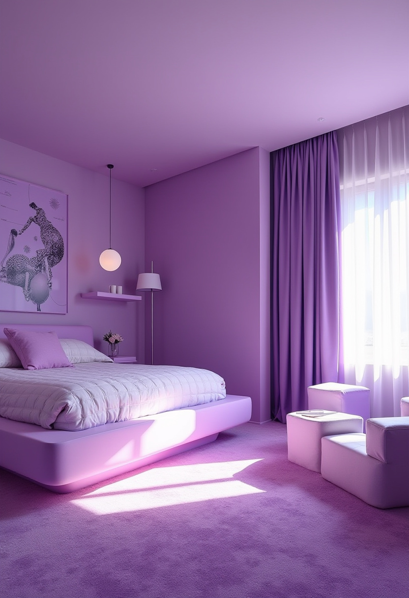 Purple And White Bedroom Ideas 25