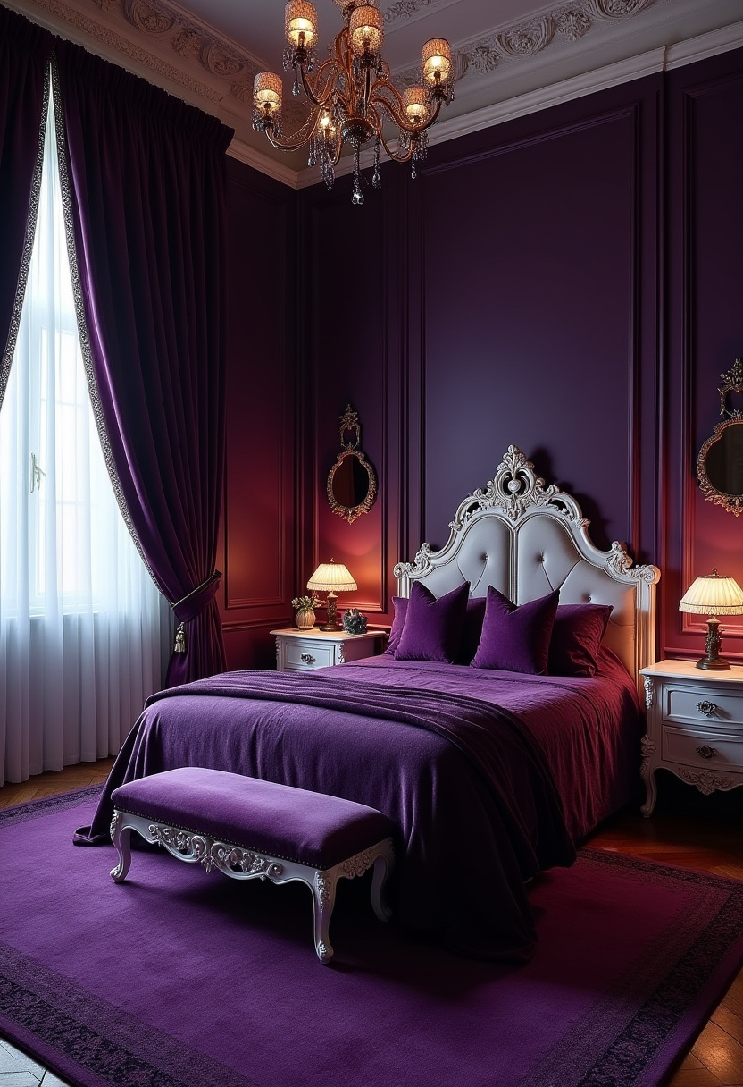 Purple And White Bedroom Ideas 27